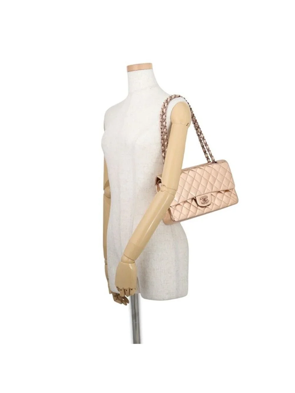 Chanel Chain Shoulder Bag Quilted 25 Double Flap Metallic Calf Leather Mobile
